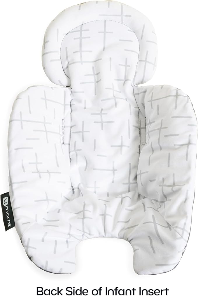 4moms RockaRoo and MamaRoo Infant Insert, Machine Washable, Soft, Plush Fabric, Reversible Design, Dark Grey