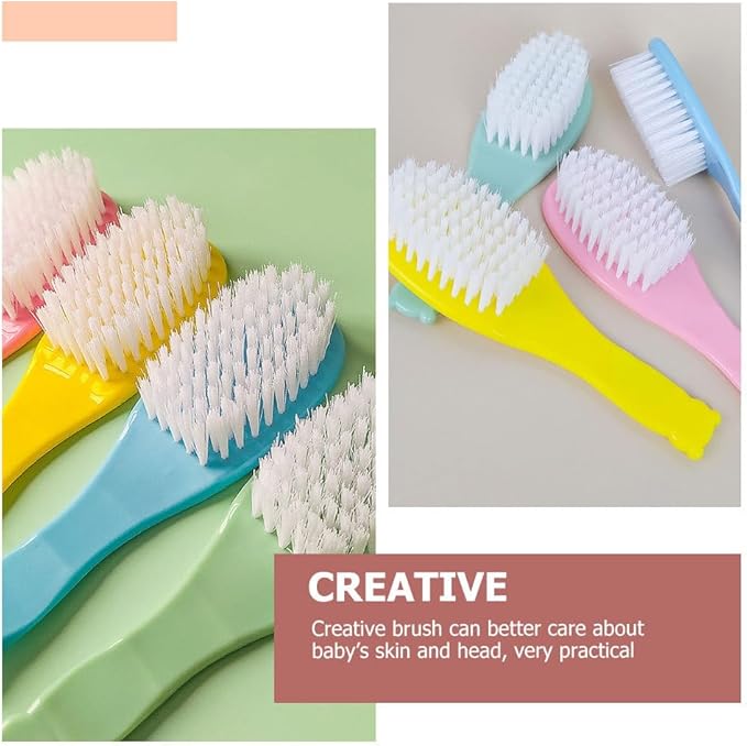 Baby Hair Brush and Comb Set for Newborns Infant Hair Care Lightweight Portable 5.31 Inch Household Infant Convenient Soft Synthetic Hairbrush for Gentle Scalp Massage and Detangling