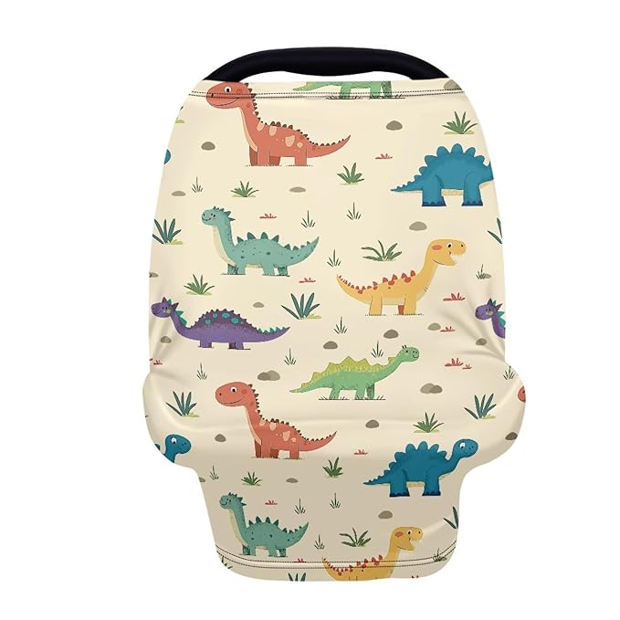 Cute Dinosaur Car Seat Covers for Babies,Nursing Covers for Breastfeeding Baby Car Seat Canopy for Girls, Boys,Nursing Essentials for Breastfeeding Women Infant Stroller Privacy Protection