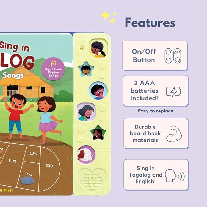I Love to Sing in Tagalog: Children's Songs, Press and Play Interactive Song Book, Tagalog Books for Toddlers, Tagalog Baby Books, Tagalog for Children,