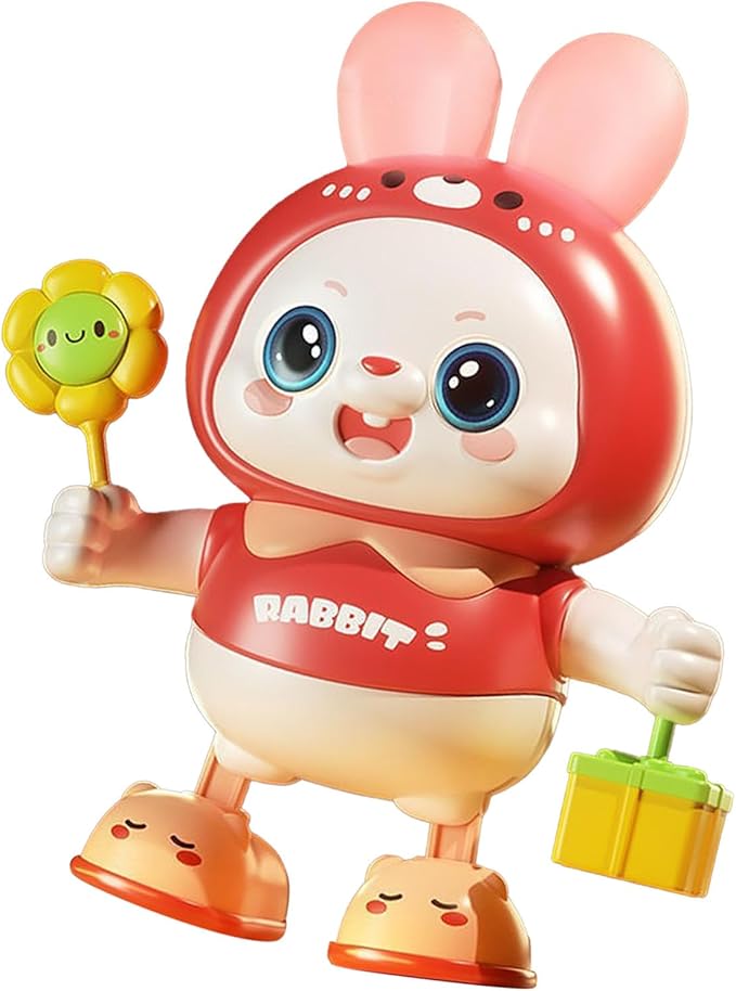 Musical Dance Bunny Toy Heads Up Training Electronic Dancing Bunny Toy for Home Outdoor (P-Ink)
