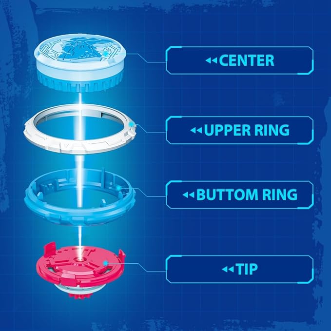 Infinity Nado Spinning Top for Children Metal Toy Boys, Battle Tops Spinning Top Launcher Toy Boys, Spinning Tops Boys from 5 6 7 8 9 10 11 12 Years, Starter Pack Gold Warrior Phoenix