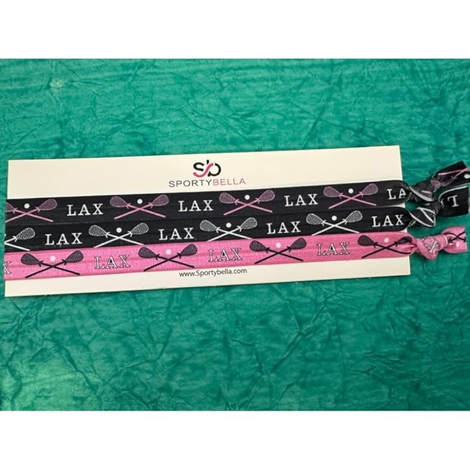 Infinity Collection Lacrosse Headbands for Girls – 3-Pack Non-Slip LAX Headbands with Silicone Grip – Pink and Black Athletic Hairbands for Lacrosse Players and Teams