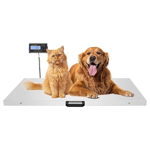 Pet Scale for Large Dog 1102lbs, PS-500 Electronic Stainless Steel Platform Heavy, Animal Scale Platform for Large Pets Postal Shipping Warehouse for Dog Pig Goat Sheep