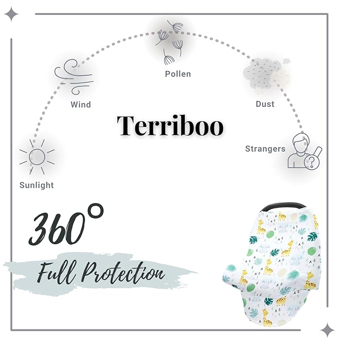 Nursing Cover for Newborn Breastfeeding Multi Use Infant Stroller Canopy Unisex Baby Car Seat Cover for Baby Boy and Girl (White)