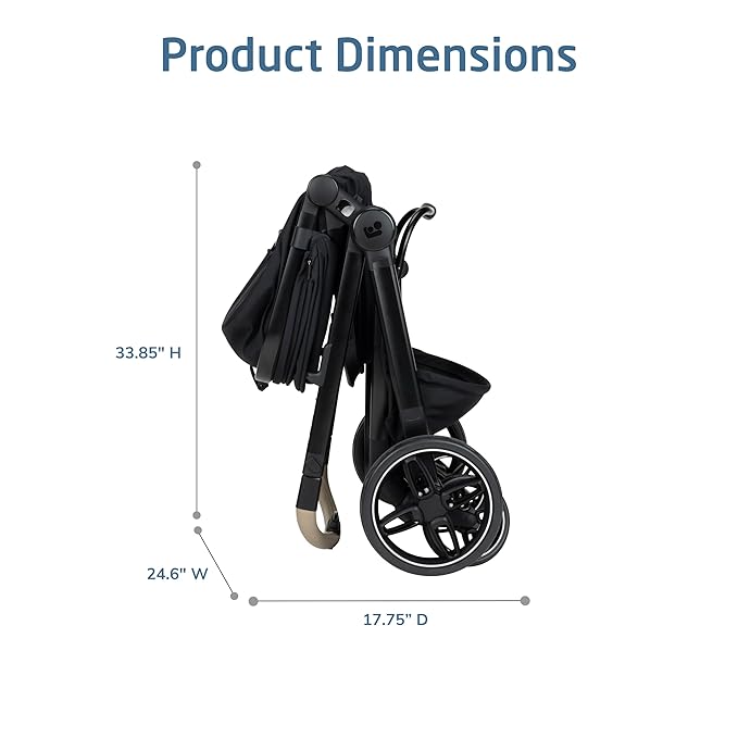 Maxi-Cosi Zelia Pro 5-in-1 Travel System with Mico Pro Infant Car Seat, Baby Stroller Combo, Reversible Seat, Large Wheels, Adjustable Handle, Newborn to Toddler, Lightweight, Caspian Caviar