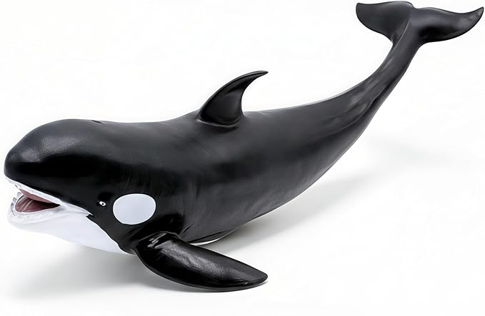 Gemini&Genius Shark Killer Whale Action Figure, Sea Animal Orca Blackfish, Soft Rubber Ocean Shark - 16 Inches Length - Great for Kids Bath Swimming, Beach Toys, Perfect Cake Toppers