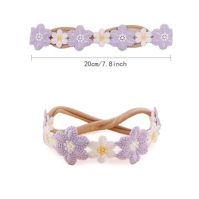 New Model Baby Girl Nylon Headbands Nylon Flower Elastic Hairbands 3pcs Hair Accessories Gift for Newborn Infant Toddlers (BF-XKFD008)