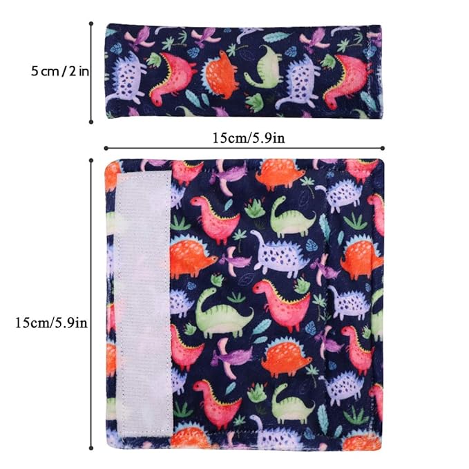 Dinosaur Car Seat Belt Covers for Baby, Toddlers Stroller Seat Strap Covers, Car Seat Straps Shoulder Pads for Girls Boys, Minky Seat Belt Protectors for Car Seats, for Kids Newborn Infants