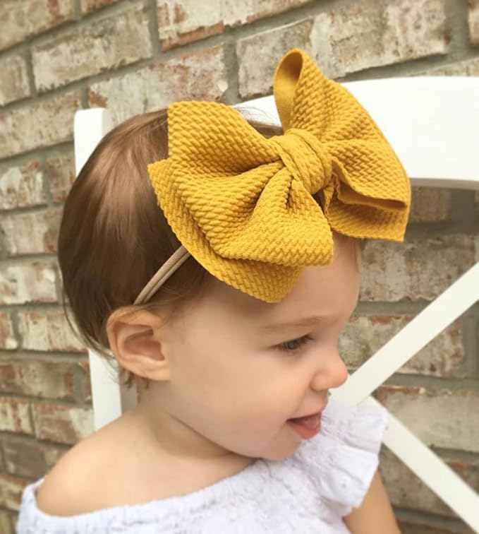 Baby Girl's 5 Inches Soft Double Bow-knot Nylon Headband Toddler Headdress for Photography Party Festivals (Lavender)