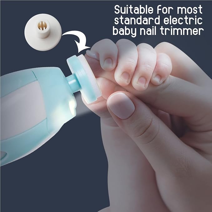 NSBELL 36PCS Baby Nail File Pads Nail Trimmer Replacement Pads Electric Baby Nail Grinding Heads for Standard Electric Kid Nail Trimmer