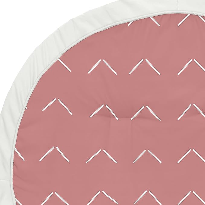 Sweet Jojo Designs Mauve Pink Boho Arrow Girl Baby Play Mat Tummy Time Activity Infant Playmat Playpen Tent Teepee Floor Dark Rose Modern Bohemian Farmhouse Shabby Chic Tribal Ivory Arrow Diamond Tuft