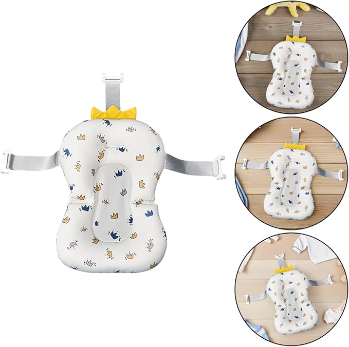 Toyvian Baby Bath Cushion 19.68X11.81 Inch Non-Slip Floating Baby Bathtub Seat Support for Infant Head Neck Back in Sink or Tub for Home and Travel