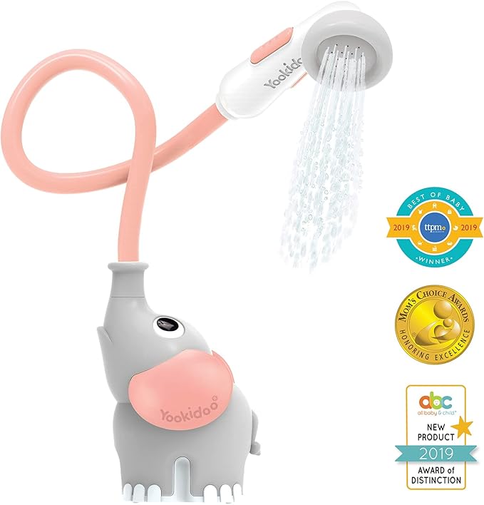Yookidoo Pink Elephant Baby Bath Toy - Bath & Shower Game - Awakening of the Senses - Hose Sprinkler - 0 to 2 Years Old