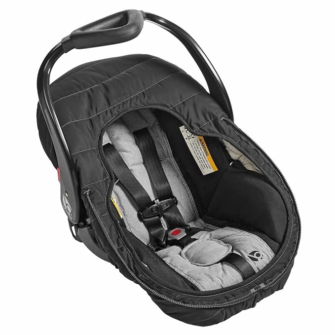 JJ Cole Winter Baby Car Seat Cover - Winter Car Seat Cover for Baby Seat or Stroller - Infant Car Seat Covers with Warm Sherpa Lining - Black