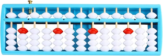 Larcele Bead Arithmetic Counting Abacus with Reset Button,13 Column SP-02 (Blue 1)