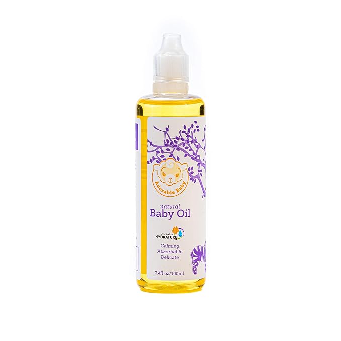 Natural Baby Oil, EWG VERIFIED for Safety, Contains Hydrature for Added Moisturization, 3.4 oz.