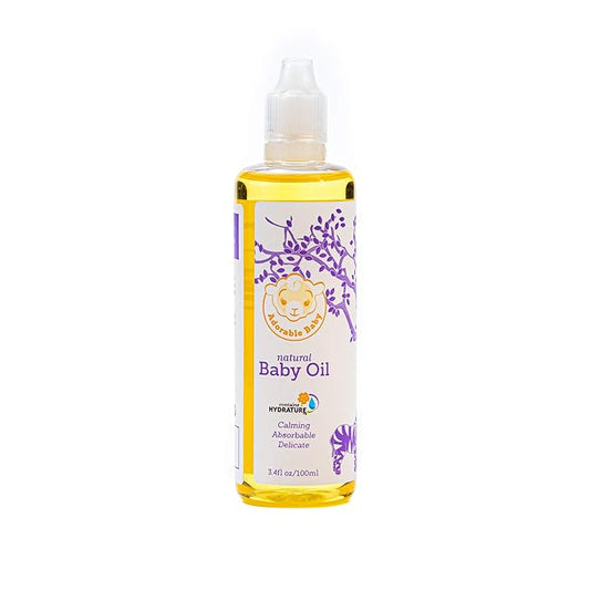 Natural Baby Oil, EWG VERIFIED for Safety, Contains Hydrature for Added Moisturization, 3.4 oz.
