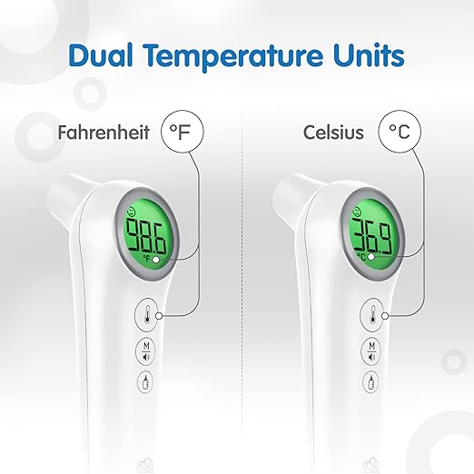 Elepho eTherm Plus Non-Contact Infrared Forehead Thermometer for All The Family; Babies to Adults – Accurate & Fast Readings in 1 Second. Large LCD Display…