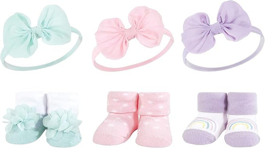 Hudson Baby Girl's Headband and Socks Giftset