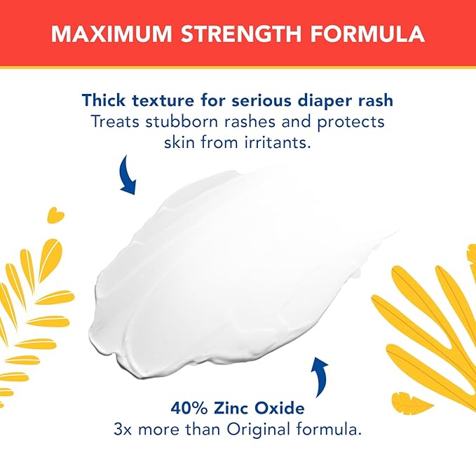 Triple Paste 3X Max Zinc Oxide Diaper Rash Ointment, 10oz Jar – Maximum Strength Diaper Cream for Sensitive Skin