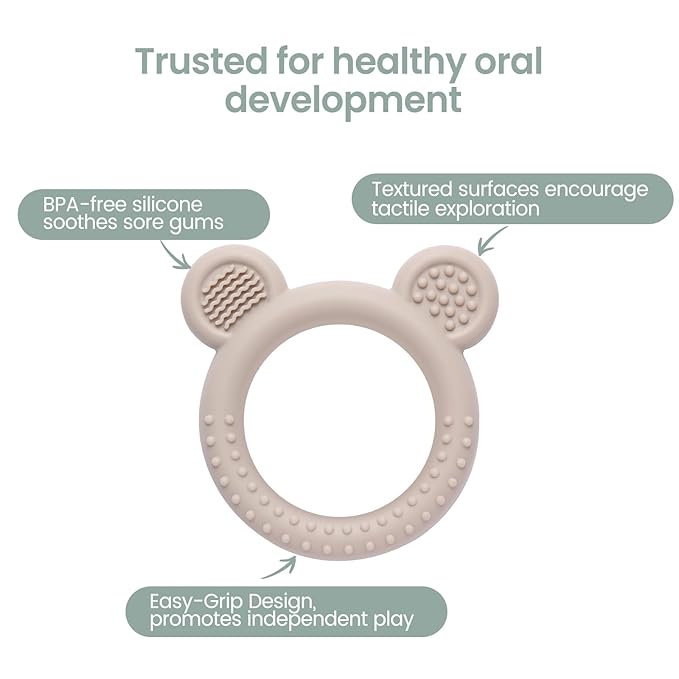 Eascrozn Baby Teething Toys 3-6 Months, Teethers for Babies 6-12 Months, Silicone Teething Ring Toys Easy to Grasp, Teething Relief for Baby Infant Toys, BPA Free