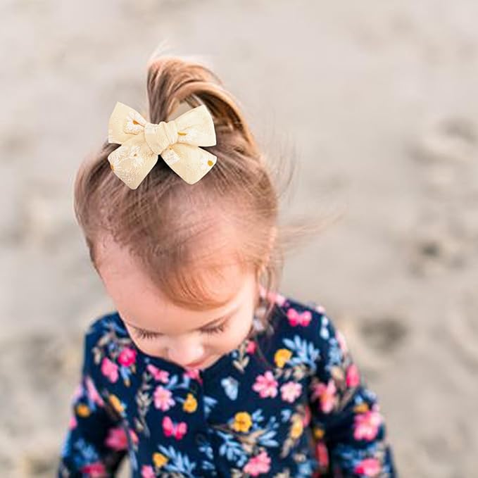AQOKKA Baby Girl Headbands with Bows Soft Nylon Newborn Toddler Hairbands Handmade Baby Hair Accessories for Infant Girls Kids