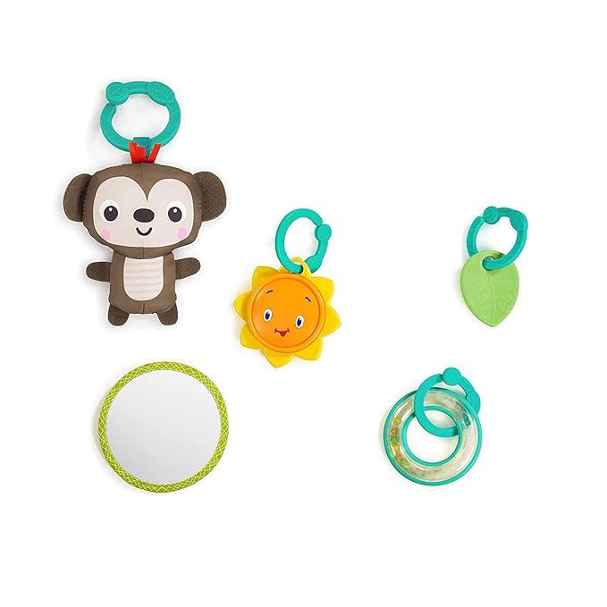 Bright Starts Safari Blast Activity Gym & Play Mat with Take-Along Toys, Ages Newborn +
