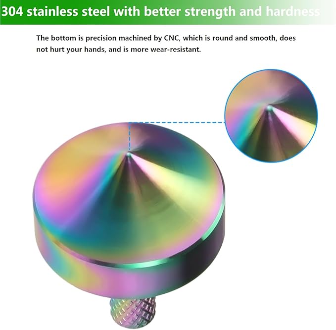 Stainless Steel Spinning Top, Precision Mini Desktop Gyroscope, Kill Time Reduce Stress ADHD Toys, Perfect Balance Gyro (Iridescent Style 1)