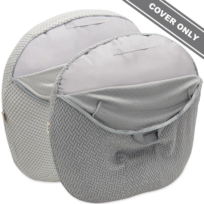 Strechy Newborn Lounger Cover, Removable and Ultra Soft Sung Fitted Baby Lounger Slipcover by BlueSnail (2 Pack, Gray+Light Gray)