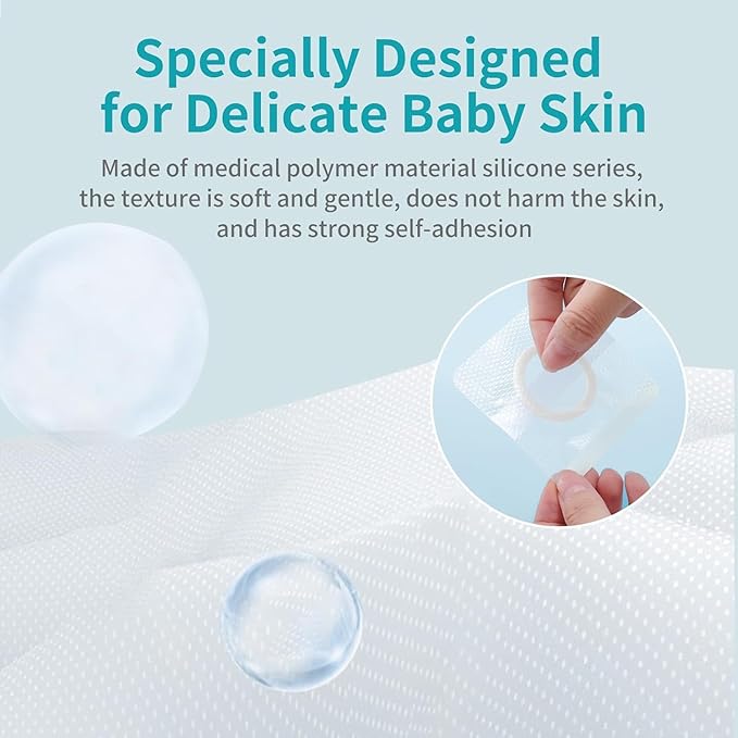 Baby Belly Navel Patches, Cotton Pads for Baby Belly Button, Baby Umbilical Hernia Patch, Newborn Navel Shaper Infant Essentials Must Haves (10 * 10CM 15PCS)