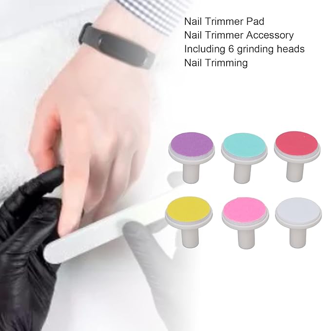 Nail Trimmer Pad,6pcs Baby Nail Trimmer Replacement Pads Professional Electric Nail File Grinding Heads Accessory Electric Nail File Grinding Head