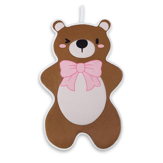 Baby Bath Pad - Original Washer-Safe Bear Seat for Newborns to Toddlers (0-6 Months+), Non-Slip Bathtub Mat, Essential Brown Bath Accessory