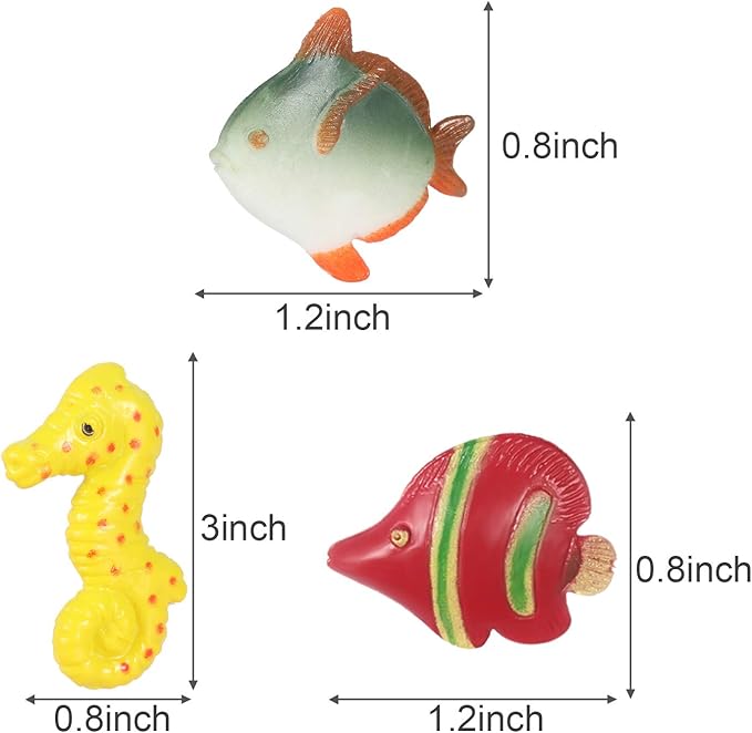 Boao 48 Pcs Plastic Fish Toys Small Tropical Fish Figure Set Sea Animals Mini Bath Toy Tropical Party Favor Gifts Assorted Ocean Creatures Figures Birthday Learning Educational Party Supplies Decor