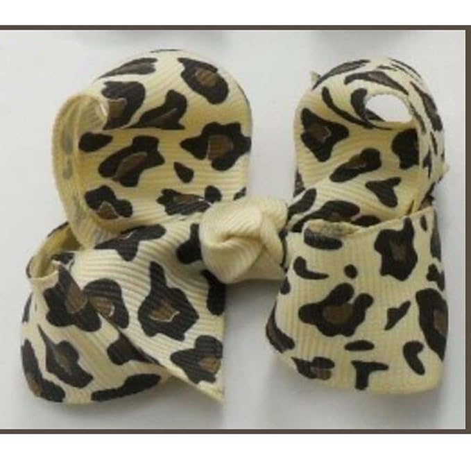 Leopard Hair Bow Clip for Women Girls Baby Leopard Bows Clip Cheetah Print Bowknot Hair Clip Costume Accessories 3 Pack Handmade Hair Bows TSFJ76 (Bow D)