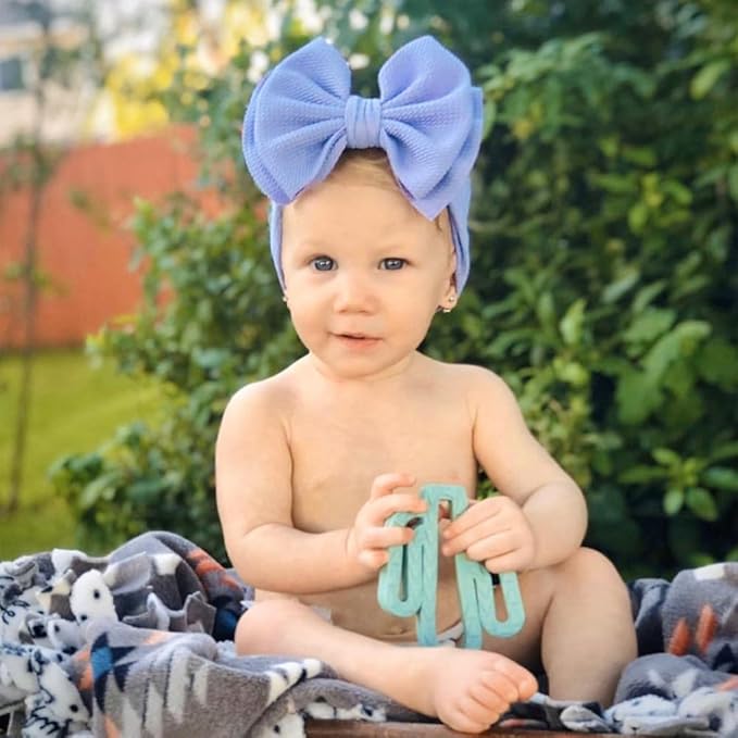 Bows for Baby Girls Headband, Newborn Bows Headbands Baby Hair Bows Hairbands Hair Accessories.(FD104-Green Blue)