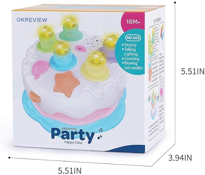 First Birthday Cake Toy - Singing Music Cake Toys with Counting and Blow Candles Toys for 1 2 3 4 Years Old Boys Girls Birthday and Xmas Gift