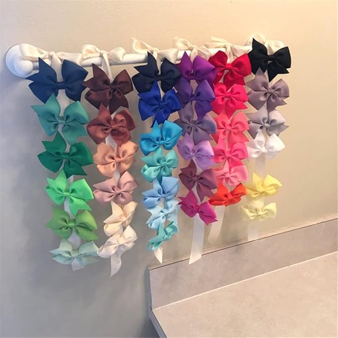 24 Colors Boutique Hair Bow Clips for Little Girls Grosgrain Ribbon Bow Alligator Hair Clip Toddler Baby Girl Kids Teens Hair Accessories (24 pcs/3.5 Inch Swallow Tail)