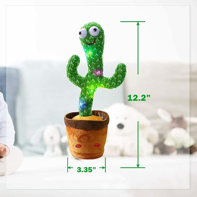 Dancing Talking Cactus Toy, Repeats What You Say Mimicking Recording Cactus Toy, Singing 120 Songs Toddler Toys Gifts Birthday Toys for Kids