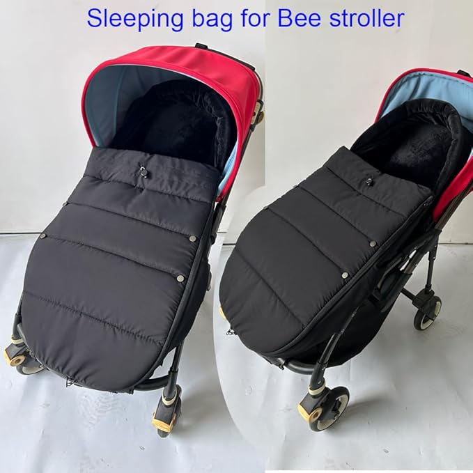 Stroller accessories winter footmuff compatible with Bugaboo Butterfly stroller, warm Socks for Bugaboo Bee stroller, rainproof fabric (Black)