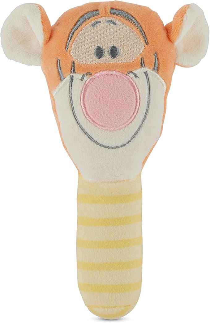 Disney Winnie The Pooh and Tigger Assorted Plush Lovie Rattle Set Pack of 2 - Soft and Cuddly Plush Material, Built-in Rattle for Sensory Stimulation,Vibrant Colors and Intricate Details