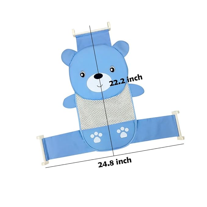 Topwon Baby Bath Seat Non-Slip Newborn Baby Bathtub Support Seat, Adjustable Versatile, Keep Baby Safe, Blue