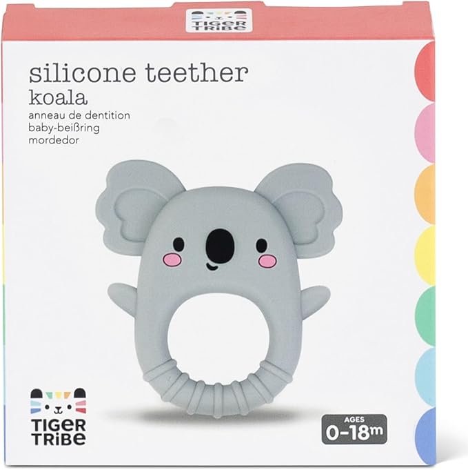 Tiger Tribe Silicone Teether Koala Soft BPA-Free Teething Relief Sensory Toy for Infants Newborns 0-18 Months