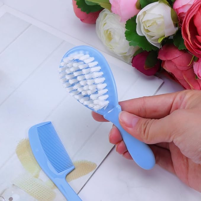 Toyvian Baby Brush and Comb Set for Newborns and Toddlers Anti-Static Massage Comb with Safe Rounded Teeth Promotes Scalp Circulation Bright Colors for Infant Grooming Care