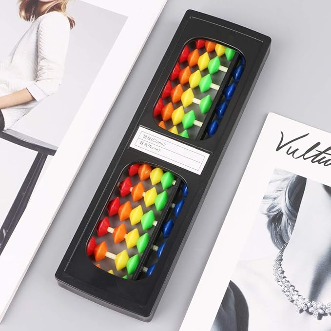 13 Column Portable Plastic Abacus Arithmetic Soroban Calculating Tool with Color, As the Picture Shows
