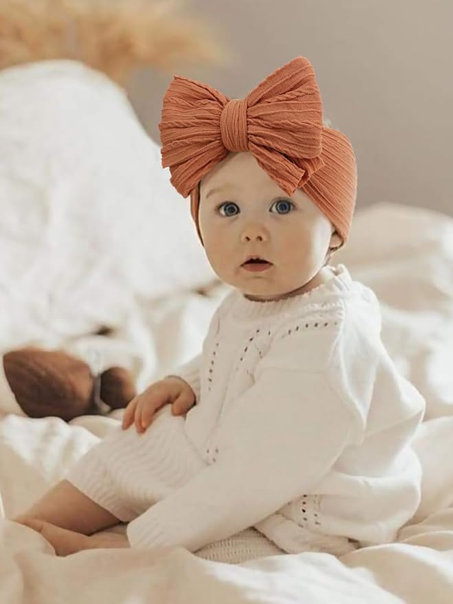 AQOKKA Baby Bows Headbands Nylon Baby Girl Headbands Soft Handmade Hairbands Toddler Hair Accessories for Girls Baby Newborn Infant Kids