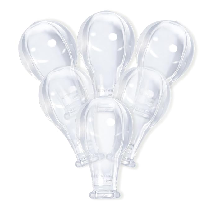 LittleForBig Adult Extra Large "Size 8" Transparent Pacifier Nipples - Outsize Replacement Big Teat 6-Pack Value