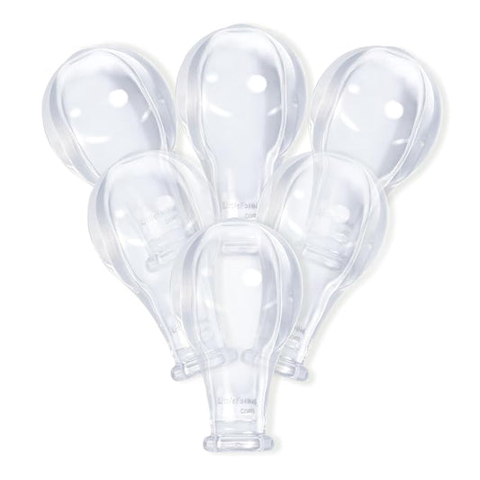 LittleForBig Adult Extra Large "Size 8" Transparent Pacifier Nipples - Outsize Replacement Big Teat 6-Pack Value
