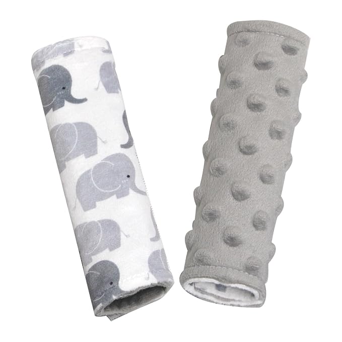 Car Seat Strap Covers for Babies Soft Car Seat Belt Covers, Mink Car Seat Straps Shoulder Pads for Boys and Girls, Grey