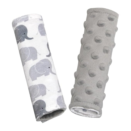 Car Seat Strap Covers for Babies Soft Car Seat Belt Covers, Mink Car Seat Straps Shoulder Pads for Boys and Girls, Grey